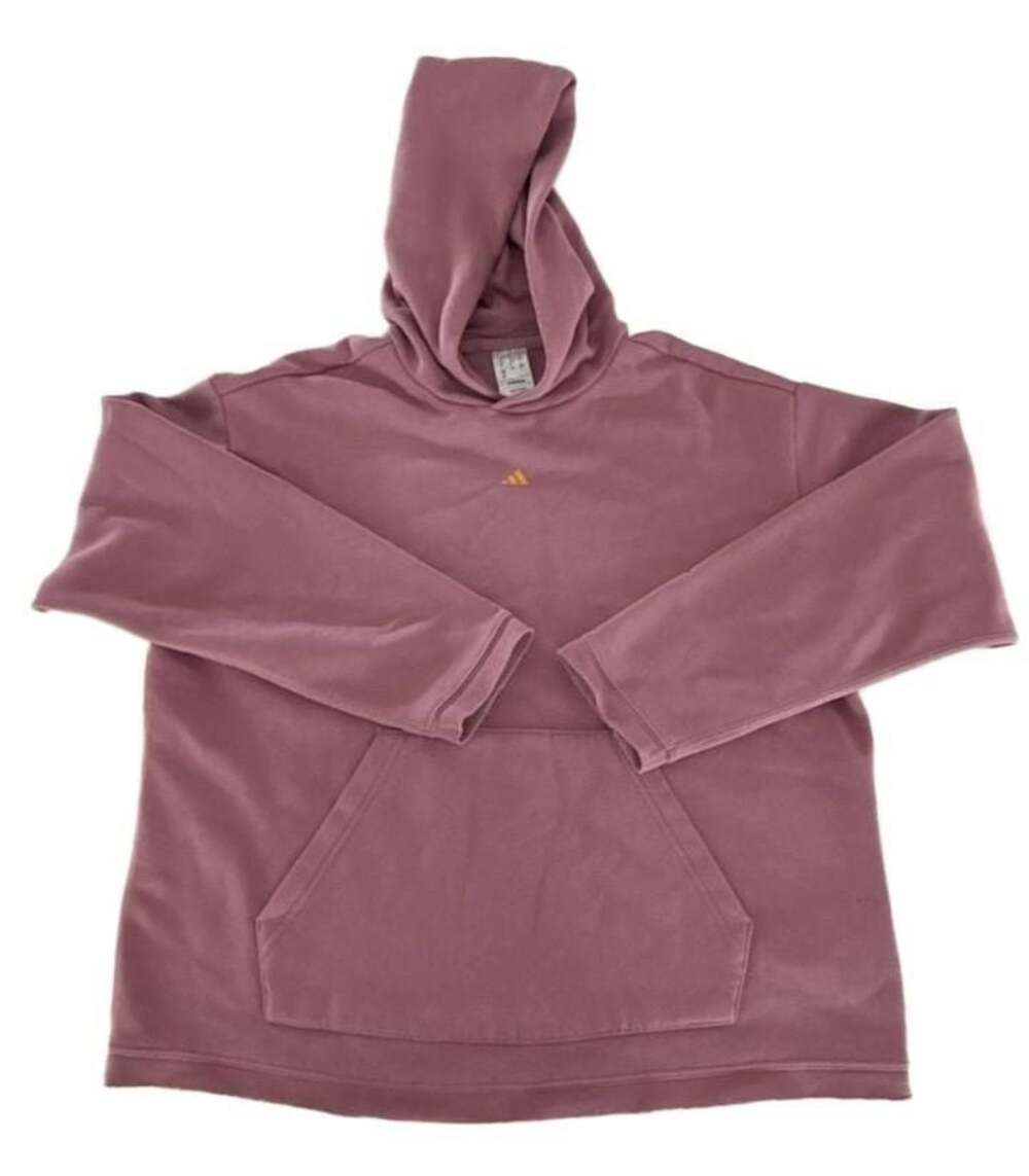 Adidas Pink Pullover Hoodie with Pocket and Logo